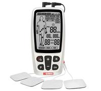 GIMA Tens-Care 3 en 1 a 2 canales con función de masaje y electroestimulación muscular y nerviosa transcutánea, para aliviar dolores, entrenar y relajar músculos y tendones, 28405