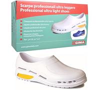 Gima - Zapato de trabajo profesional ultraligero, aireado, anatómico, antichoque, antideslizante, antiestático, sin látex, color blanco, talla EU 39, 1 par