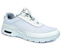 Gima - Zapatos Profesionales HF100, Unisex, Antideslizante, Antiestático, Impermeable y Ultra-Luz, de Tejido de Microfibra Transpirable, con Cordones Elásticos, Color Blanco, Talla EU 38, 1 Par.