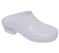 Gima - Zuecos Profesionales, Anatómicos, Unisex, Antideslizantes, Antiestáticos, Parte Superior No Perforada, Suela Perforada, Color Blanco, Talla EU 41, 1 Par