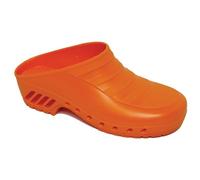 Gima - Zuecos Profesionales, Anatómicos, Unisex, Antideslizantes, Antiestáticos, Parte Superior No Perforada, Suela Perforada, Color Naranja, Talla EU 43-44, 1 Par