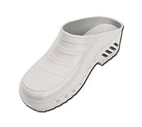 Gima - Zuecos Profesionales, Anatómicos, Unisex, Antideslizantes, Antiestáticos, Parte Superior No Perforada, Suela Perforada, Color Blanco, Talla EU 43-44, 1 Par