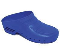 Gima - Zuecos Profesionales, Anatómicos, Unisex, Antideslizantes, Antiestáticos, Parte Superior No Perforada, Suela Perforada, Color Azul eléctrico, Talla EU 47-48, 1 Par