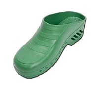 Gima - Zuecos Profesionales, Anatómicos, Unisex, Antideslizantes, Antiestáticos, Parte Superior No Perforada, Suela Perforada, Color Verde, Talla EU 42, 1 Par