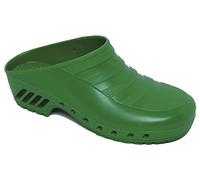 Gima - Zuecos Profesionales, Anatómicos, Unisex, Antideslizantes, Antiestáticos, Parte Superior No Perforada, Suela Perforada, Color Verde, Talla EU 35, 1 Par