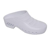 Gima - Zuecos Profesionales, Anatómicos, Unisex, Antideslizantes, Antiestáticos, Parte Superior Perforada, Suela Perforada, Color Blanco, Talla EU 43-44, 1 Par