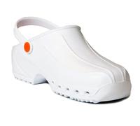 Gima - Zuecos Profesionales Ultraligeros con Cordón, Unisex, Anatómicos, Antideslizantes, Antichoque, Antiestático, Parte Superior No Perforada, Suela Perforada, Color Blanco, Talla EU 40, 1 Par
