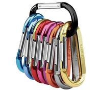Gimars 10PCS 8cm Mosquetón de Cierre de Resorte Llavero Mosquetones Carabiner en Forma D Gancho Mosquetón para Mochila Senderismo Camping Viaje Pesca Actividad al Aire