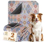 Gimars 2 Unidades 80 x 92 cm Empapadores Reutilizables para Perros, Almohadilla de Entrenamiento Lavable para Cachorros, Superabsorbente, Base Impermeable y Antideslizante, Diseño Boho Resistente