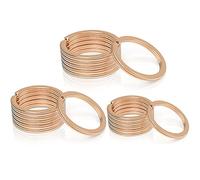 Gimars 30PCS Llaveros Anillos Redondo de 20mm/25mm/30mm de Acero Inoxidable 304 Anillas de Llaveros Metal Plano para Llaves Colgante ，Oro Rosa