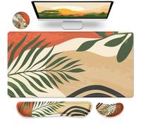 Gimars 4 en 1 Alfombrilla Ratón XXL Reposamuñecas Teclado Ratón Ergonómico, 800x304mm Alfombrilla Escritorio, Mouse Pad Tapete Rato Espuma con Memoria Reposa Muñecas para Office Home, Morandi Naranja