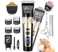 Gimars 4 en 1 Maquina Cortar Pelo Perros con Trimmer, Cortapelos Perros Silencioso 7000 RPM, Maquina de Cortar Pelo Perro Recargable por USB, Inalámbrica para Gatos y Perros con Pelaje Denso