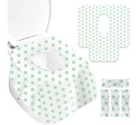 Gimars 40 Uds Protector WC Desechable 60 * 65cm - Cubreasientos Higiénicos de Tela No Tejida + PE Impermeable, Antibacteriano, Portátil para Baños Públicos, Niños y Adultos, Envuelto Individualmente