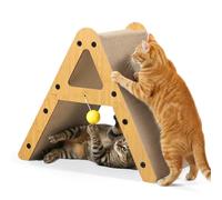 Gimars 43cm Rascador para Gatos en Forma de A, Rascador Cartón para Gatos 3.5 cm de Grosor, Rascador Vertical y Horizontal para Gatos y Casa Cartón Gatos, Rascador Pared para Gatos, Soporta 10 kg