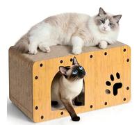 Gimars Túnel Mediano para Gatos con patrón de bambú, Color Madera