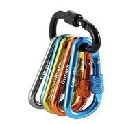 Gimars 6PCS 6cm Mosquetones Pequeños con Cierre Rosca Gancho Llaveros Mosquetones de Aleación de Aluminio de Forma en D para Mochila Viaje Pesca Senderismo Actividad al Aire