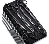 Gimars 7.0in Professional 4Cr Seguridad De Acero Inoxidable Consejo Redondo 6 En 1 Cisazos De Aseo Para Perros Titanio Pesado Titanio Recubierto De Mascotas Para Mascotas Para Perros, Gatos