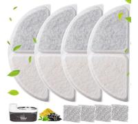Gimars 8 filtros para Fuente de Agua para Gatos, 4 filtros de carbón Activo y 4 filtros de Espuma, compatibles con Fuente CYD008, Sistema Triple de filtración con Resina y carbón Activo