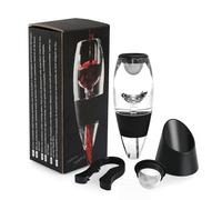Gimars Aerador y Decantador de Vino con 2x Filtros de Malla de Acero Inoxidable + 1x Cortador de Papel con Base, Jarra Decantadora para Vino Tinto, Accesorios para Vino Tinto, Negro