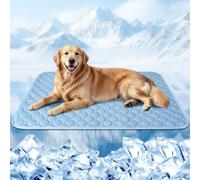 Gimars Alfombra Refrescante para Perro con Superficie Fresca Ice-Silk, Alfombrilla de Verano Lavable e Impermeable para Perros y Gatos, Antideslizante Plegable para Jaula Sofá Suelo Coche,100×70cm