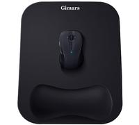 Gimars Alfombrilla Ratón Reposamuñecas, Almohadilla Ratón Ergonómica con Apoyo, Espuma Viscoelástica, Gaming Mouse Pad Ordenador, Impermeable Tapete Rato con Base de Goma No Deslizante, Negro