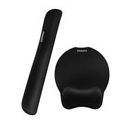 Gimars Alfombrilla Ratón y Reposamuñeca Almohadilla Teclado con Reposamuñecas Ratón con Base de Goma Antideslizante Reposamuñeca Teclado Ergonómica para Ordenador en Oficina Casa Escuela Juego,Negro
