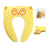 Gimars Almohadilla para orinal, de silicona, antideslizante, grande, portátil con bolsa, reutilizable, para entrenamiento de bebés/niños pequeños, color rosa/amarillo
