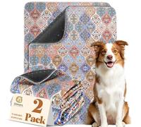 Gimars Almohadillas Reutilizables de Entrenamiento para Mascotas, 2 Unidades, 80 x 92 cm, Almohadilla Lavable Bohemia para Cachorros, Antideslizante, a Prueba de Fugas, de Secado rápido, para Perros