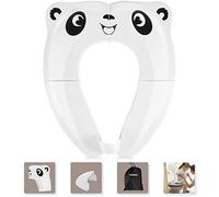 Gimars Asiento Inodoro Plegable para Bebé Antideslizante Antisalpicadura Reductor WC Infantil Portatil Plástico Adaptador WC Niños Reutilizable para Viajes con Bolsa de Transporte,Blanco