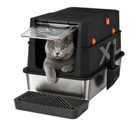 Gimars Caja de Arena Extra Grande de Acero Inoxidable Engrosado - Fácil de Limpiar, No Absorbe Olores, Bandeja Metálica para Gatos y Conejos