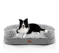 Gimars Cama Ortopédica para Perro 9,5 cm Gruesa, Cama Perro Grande con Cojín y Colchón 28D Tipo Caja de Huevo, Forro Impermeable, Funda Lavable, Sofá para Perros Grandes, Mayores y Artríticos