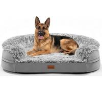 Gimars Cama Ortopédica para Perros XXL de 9,5 cm de Grosor para Perros Grandes- Sofá Cama de Apoyo con Espuma 28D Tipo Caja de Huevos, Funda Extraíble Lavable y Forro Impermeable, Semicírculo