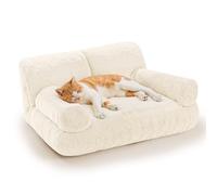 Gimars Cama para Gatos Grandes De - 10 % Más Relleno, Cama Ortopédica con Bordes Elevados, Suave, Lavable, con Funda Extraíble y Base Antideslizante