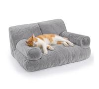 Gimars Cama para Gatos Grandes De - 10 % Más Relleno, Cama Ortopédica con Bordes Elevados, Suave, Lavable, con Funda Extraíble y Base Antideslizante