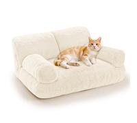 Gimars Cama para Gatos Grandes De - 10 % Más Relleno, Cama Ortopédica con Bordes Elevados, Suave, Lavable, con Funda Extraíble y Base Antideslizante
