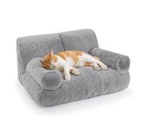 Gimars Cama para Gatos Grandes De - 10 % Más Relleno, Cama Ortopédica con Bordes Elevados, Suave, Lavable, con Funda Extraíble y Base Antideslizante
