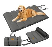 Gimars Cama para Perros al Aire Libre Mejorada con película Impermeable, fácil de enrollar con Hebilla, Cama Grande para Mascotas de Viaje para Perros medianos y Grandes, portátil, Plegable, Lavable