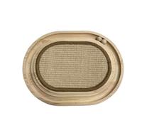 Gimars Césped Ovalado para Gatos de Madera Maciza JMZB03