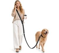 Gimars Correa de perro manos libres, 2,4 m, ajustable con cinturón de cadera y correa para el hombro, cinturón para perros para caminar y correr, para perros medianos y grandes