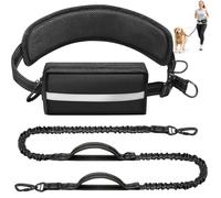 Gimars Correa elástica para perros con riñonera y cinturón acolchado para correr, caminar y entrenar, 1,2 - 1,7 m
