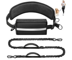 Gimars Correa elástica para perros con riñonera y cinturón acolchado para correr, caminar y entrenar, 1,2 - 1,7 m