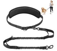Gimars Correa Perro Cintura Manos Libres con Almohadilla Gruesa y Cómoda, Correa Elástica Amortiguadora Reflectante con Doble Asa, para Paseo y Running, Perros 10-50 kg