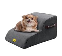 Gimars Escaleras para Perros Extra Anchas y Resistentes de Espuma 30D de Alta Densidad de 2 escalones para sofá, Escalera para Mascotas para Perros pequeños y medianos, Color Negro