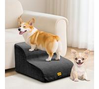 Gimars Escaleras para Perros Extra Anchas y Resistentes de Espuma 30D de Alta Densidad de 2 escalones para sofá, Escalera para Mascotas para Perros pequeños y medianos, Color Negro