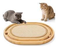 Gimars Césped Ovalado para Gatos de Madera Maciza JMZB03
