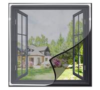 Gimars Mosquitera Ventana Magnética 130x150cm Ajustable Pantilla Mosquitera Ventana de Malla Superfino Tamaño DIY Cortina Mosquitera Cortable con Imanes Contra Insectos para Ventana,Blanco