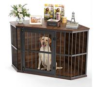 Gimars Mueble Esquinero para Perros, Caja Decorativa para Mascotas, Mesa Auxiliar Interior para Perros Pequeños y Medianos