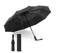 Gimars Paraguas Automático Antiviento Paraguas Solar UV Plegable de 10 Varillas Reforzadas Impermeable Protección UV Paraguas Apertura Cierre Automática Paraguas Portátil para Hombre Mujer，Negra