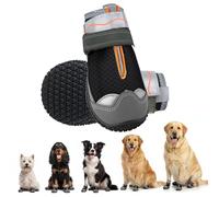 Gimars Protección de Patas, Zapatos Perro Antideslizantes con Suela de Goma, Patucos Perro Ajustables y Transpirables, Botas para Perros Pequeños Medianos Grandes Interior Exterior, 2 Pares Negro #5