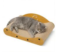 Gimars Rascador para Gatos 43 cm, Sofá de Cartón Ondulado para Gatos & Alfombrilla Rascadora, Lounger para Gatos de Interior, Protección de Muebles, Natural